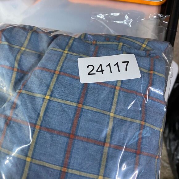 J. Crew Shirt Men L Large Blue Plaid Button Up Collared Stretch Long Sleeve - Picture 8 of 8